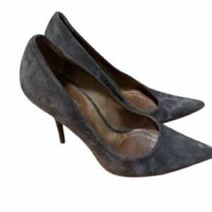 Calvin Klein Collection Charcoal gray suede pumps